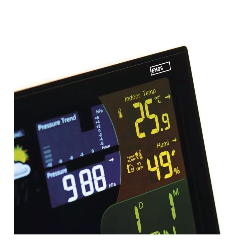 Wireless weather station with an alarm clock 3xAAA black