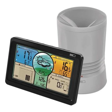 Wireless weather station with color LCD display and pluviometer 3xAAA black