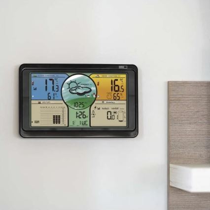 Wireless weather station with color LCD display and pluviometer 3xAAA black