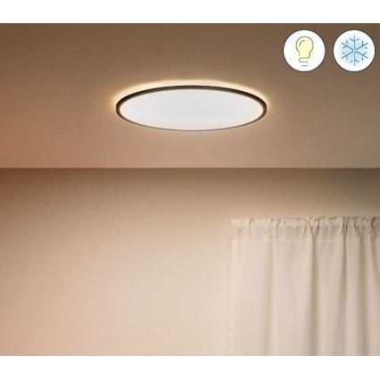 WiZ - LED Dimmable ceiling light SUPERSLIM LED/22W/230V 2700-6500K Wi-Fi black