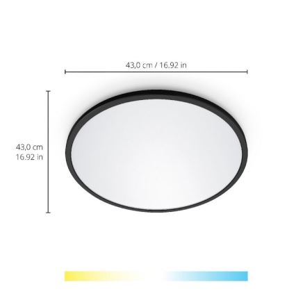 WiZ - LED Dimmable ceiling light SUPERSLIM LED/22W/230V 2700-6500K Wi-Fi black