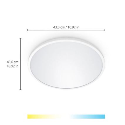 WiZ - LED Dimmable ceiling light SUPERSLIM LED/22W/230V 2700-6500K Wi-Fi white