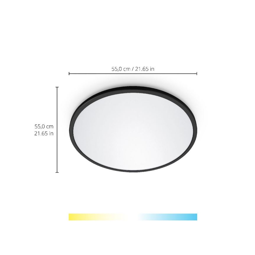 WiZ - LED Dimmable ceiling light SUPERSLIM LED/32W/230V 2700-6500K Wi-Fi black