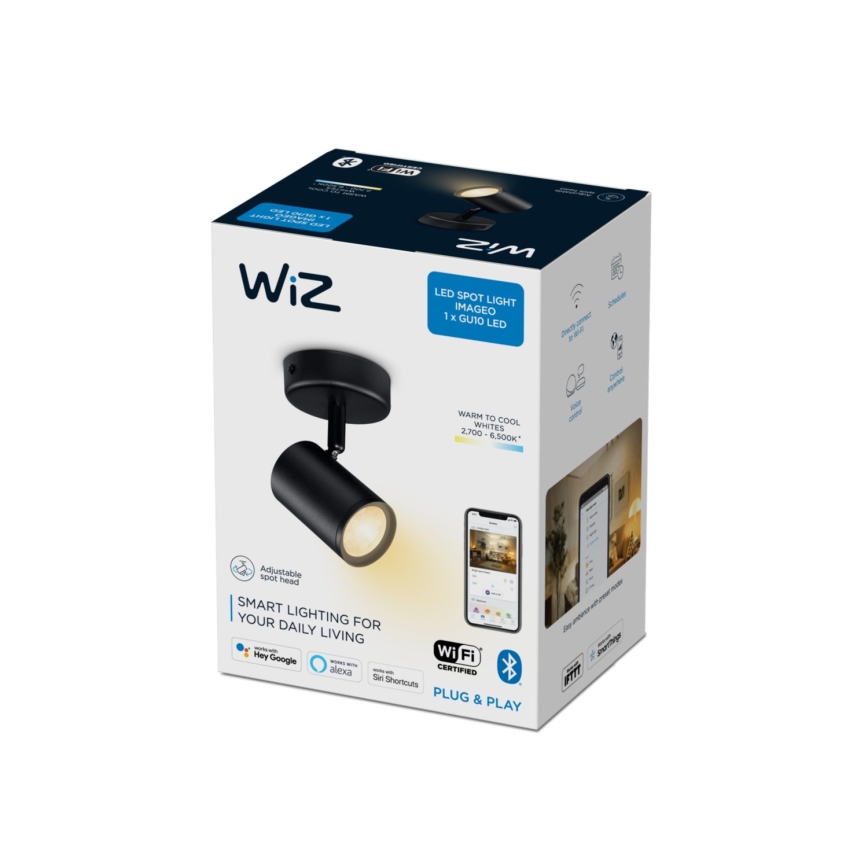 WiZ - LED Dimmable spotlight IMAGEO 1xGU10/4,9W/230V 2700-6500K CRI 90 Wi-Fi black