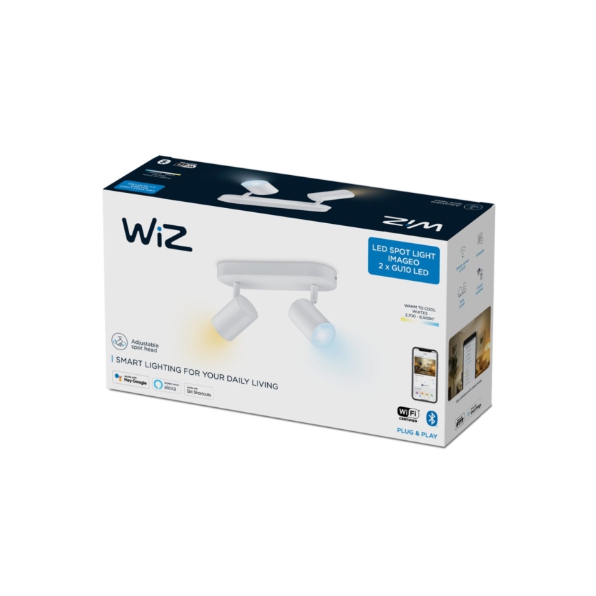 WiZ - LED Dimmable spotlight IMAGEO 2xGU10/4,9W/230V 2700-6500K Wi-Fi CRI 90 white