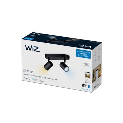 WiZ - LED Dimmable spotlight IMAGEO 2xGU10/4,9W/230V 2700-6500K Wi-Fi CRI 90 black
