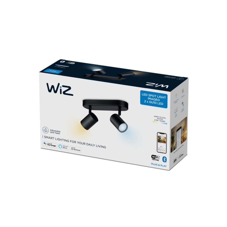 WiZ - LED Dimmable spotlight IMAGEO 2xGU10/4,9W/230V 2700-6500K Wi-Fi CRI 90 black