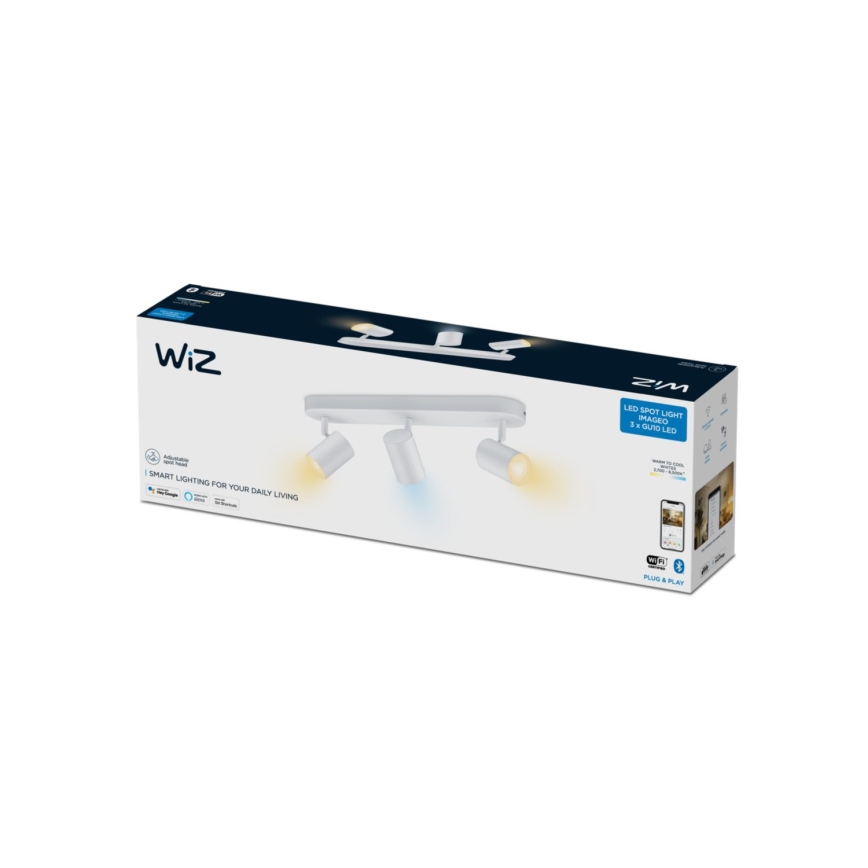 WiZ - LED Dimmable spotlight IMAGEO 3xGU10/4,9W/230V 2700-6500K Wi-Fi CRI 90 white