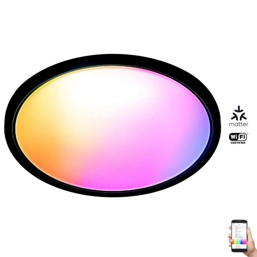 WiZ - LED RGB Dimmable ceiling light SUPERSLIM LED/32W/230V 2700-6500K Wi-Fi black