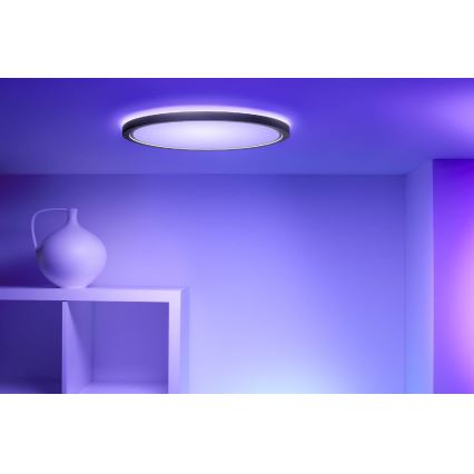 WiZ - LED RGB Dimmable ceiling light SUPERSLIM LED/32W/230V 2700-6500K Wi-Fi black