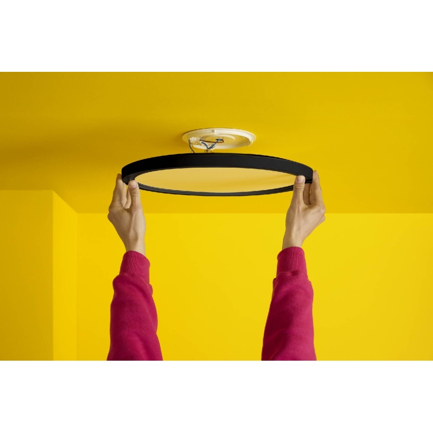 WiZ - LED RGB Dimmable ceiling light SUPERSLIM LED/32W/230V 2700-6500K Wi-Fi black
