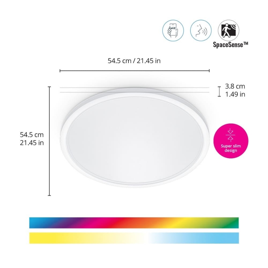WiZ - LED RGB Dimmable ceiling light SUPERSLIM LED/32W/230V 2700-6500K Wi-Fi white