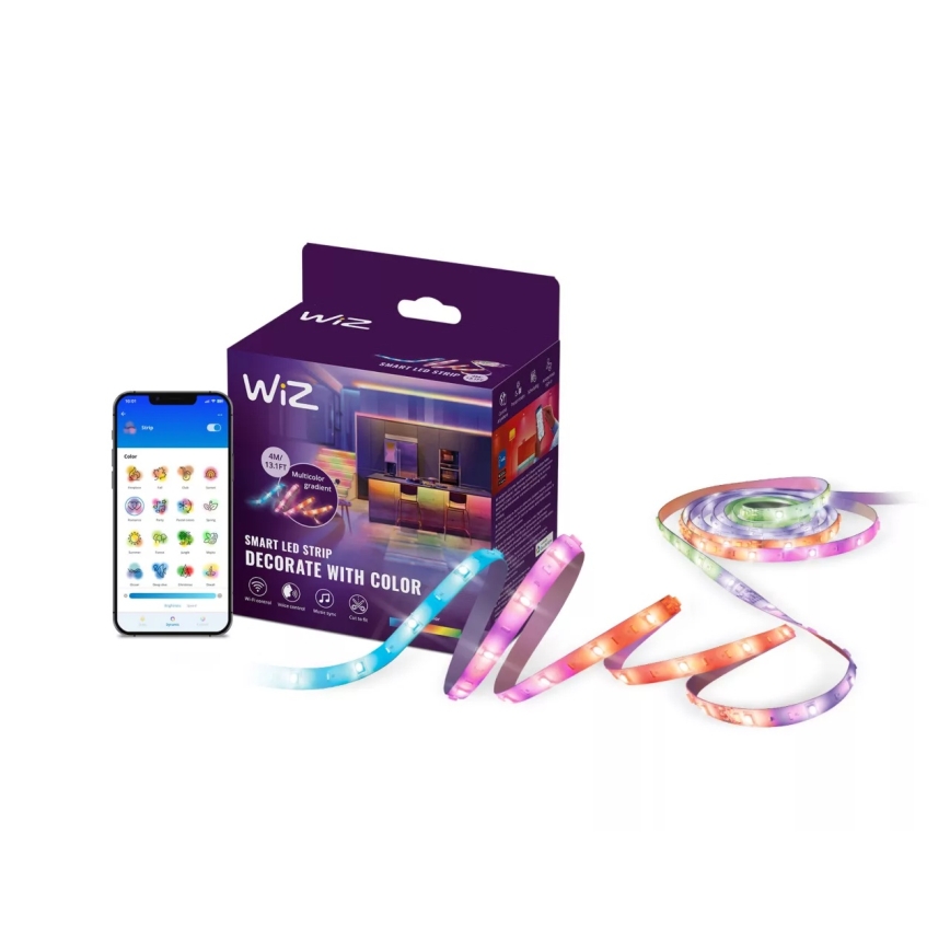 WiZ - LED RGBIC Dimmable Strip 4m LED/10.2W/5V 2700-6500K Wi-Fi