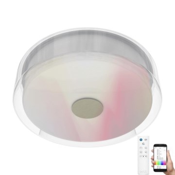 WiZ - LED RGBW Dimmable bathroom ceiling light LUNAR LED/23W/230V IP23 Wi-Fi + remote control