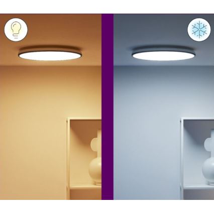 WiZ - LED RGBW Dimmable ceiling light RUNE LED/21W/230V 2200-6500K Wi-Fi black