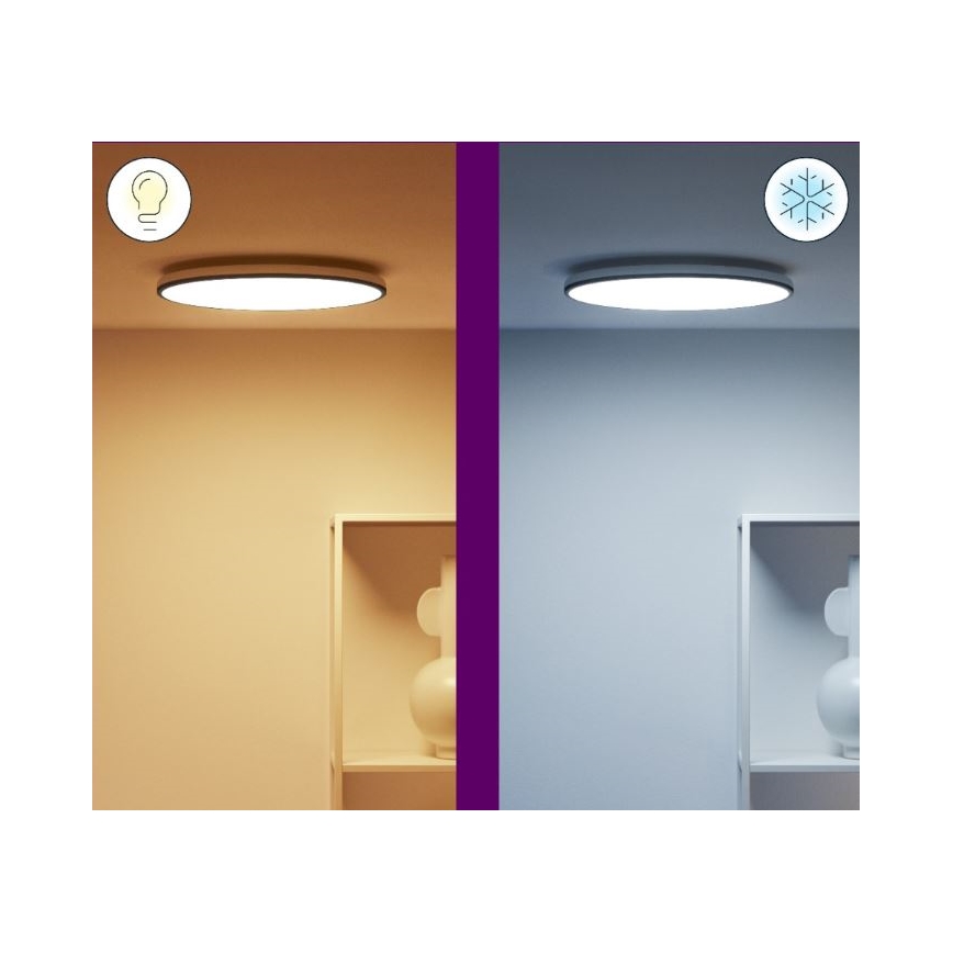 WiZ - LED RGBW Dimmable ceiling light RUNE LED/21W/230V 2200-6500K Wi-Fi black