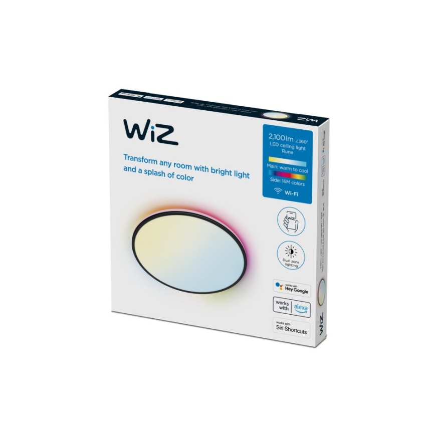 WiZ - LED RGBW Dimmable ceiling light RUNE LED/21W/230V 2200-6500K Wi-Fi black