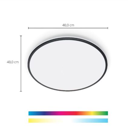 WiZ - LED RGBW Dimmable ceiling light RUNE LED/21W/230V 2200-6500K Wi-Fi black