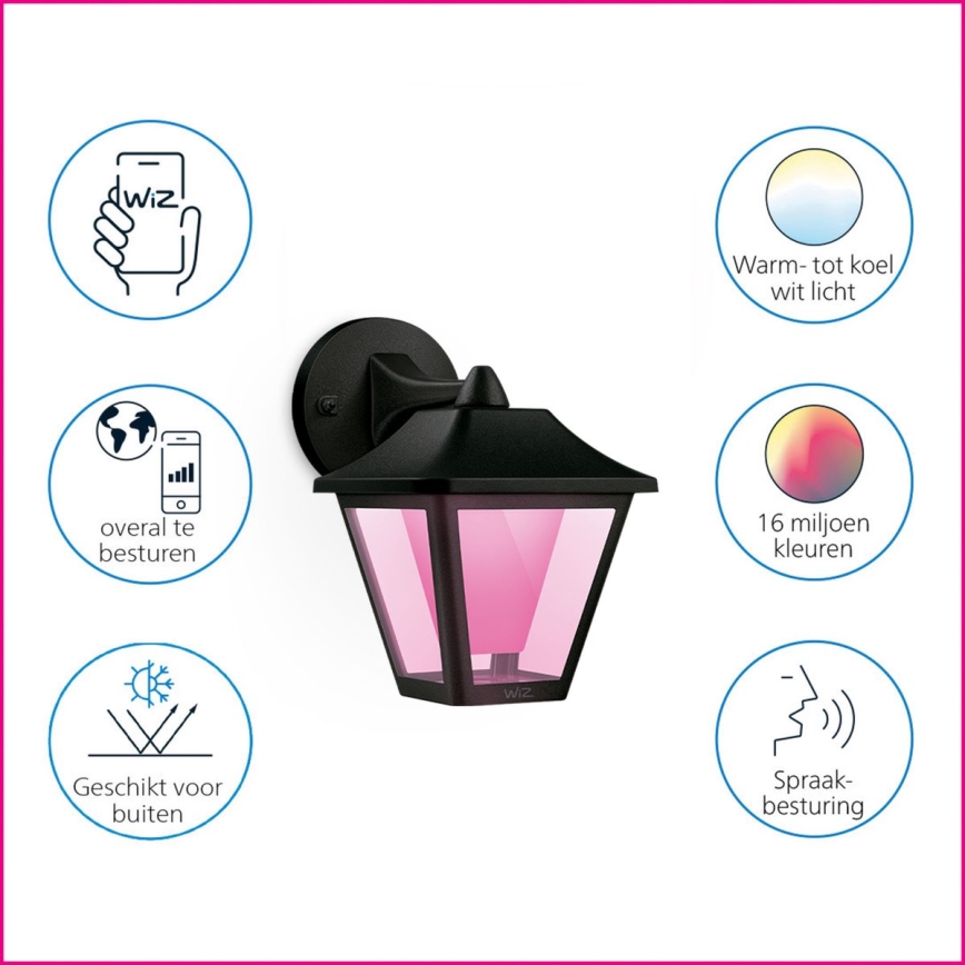 WiZ - LED RGBW Dimmable outdoor wall light LED/9,5W/230V 2700-5000K IP44 Wi-Fi