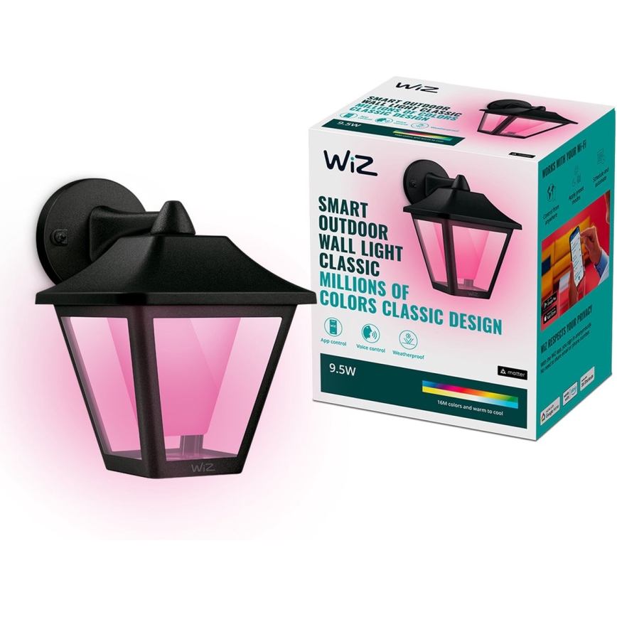 WiZ - LED RGBW Dimmable outdoor wall light LED/9,5W/230V 2700-5000K IP44 Wi-Fi