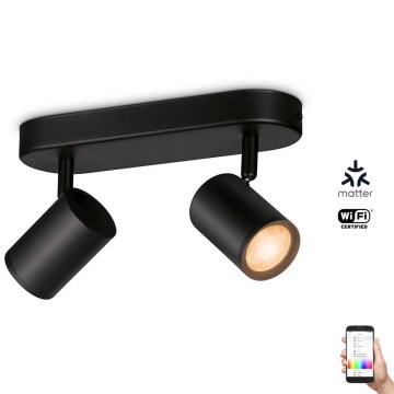 WiZ - LED RGBW Dimmable spotlight IMAGEO 2xGU10/4,9W/230V 2200-6500K Wi-Fi CRI 90 black