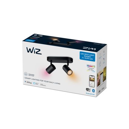 WiZ - LED RGBW Dimmable spotlight IMAGEO 2xGU10/4,9W/230V 2200-6500K Wi-Fi CRI 90 black