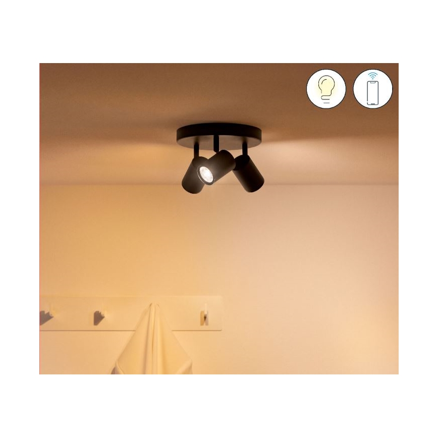 WiZ - LED RGBW Dimmable spotlight IMAGEO 3xGU10/4,9W/230V 2200-6500K Wi-Fi CRI 90 black