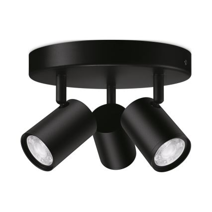 WiZ - LED RGBW Dimmable spotlight IMAGEO 3xGU10/4,9W/230V 2200-6500K Wi-Fi CRI 90 black