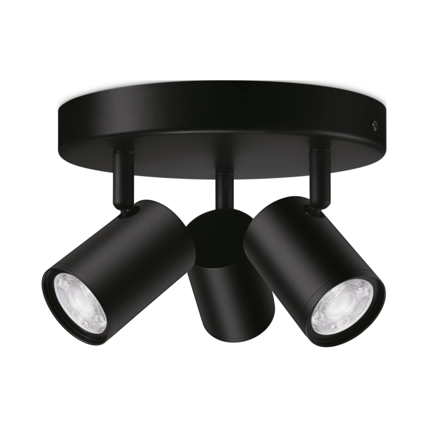 WiZ - LED RGBW Dimmable spotlight IMAGEO 3xGU10/4,9W/230V 2200-6500K Wi-Fi CRI 90 black