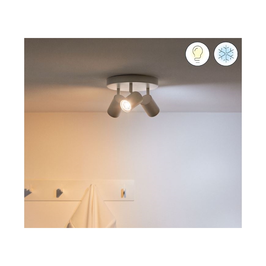 WiZ - LED RGBW Dimmable spotlight IMAGEO 3xGU10/4,9W/230V 2200-6500K Wi-Fi CRI 90 white