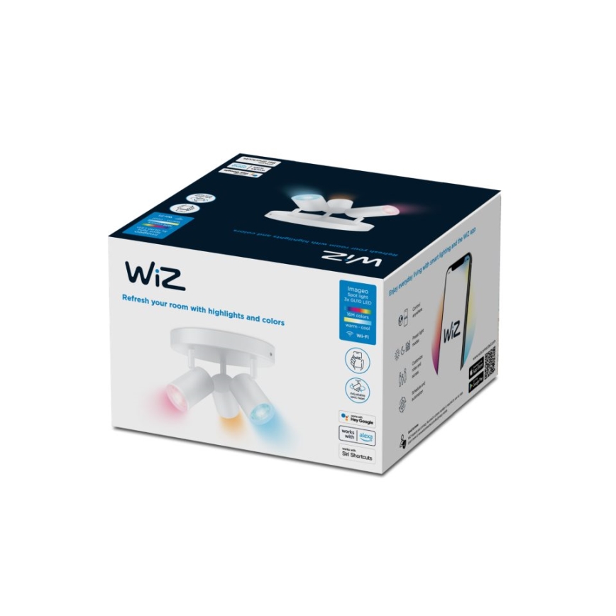 WiZ - LED RGBW Dimmable spotlight IMAGEO 3xGU10/4,9W/230V 2200-6500K Wi-Fi CRI 90 white