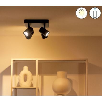 WiZ - LED RGBW Dimmable spotlight IMAGEO 4xGU10/4,9W/230V 2200-6500K Wi-Fi CRI 90 black