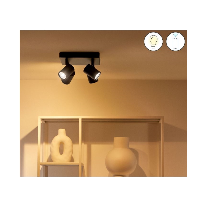 WiZ - LED RGBW Dimmable spotlight IMAGEO 4xGU10/4,9W/230V 2200-6500K Wi-Fi CRI 90 black