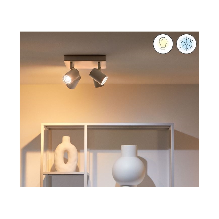 WiZ - LED RGBW Dimmable spotlight IMAGEO 4xGU10/4,9W/230V 2200-6500K Wi-Fi CRI 90 white