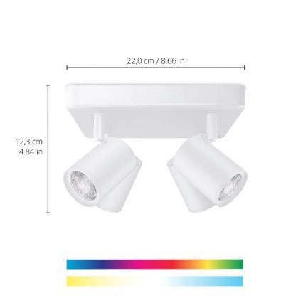 WiZ - LED RGBW Dimmable spotlight IMAGEO 4xGU10/4,9W/230V 2200-6500K Wi-Fi CRI 90 white