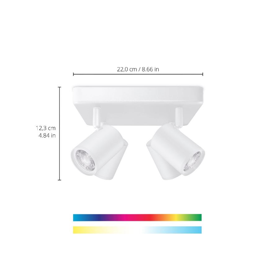 WiZ - LED RGBW Dimmable spotlight IMAGEO 4xGU10/4,9W/230V 2200-6500K Wi-Fi CRI 90 white