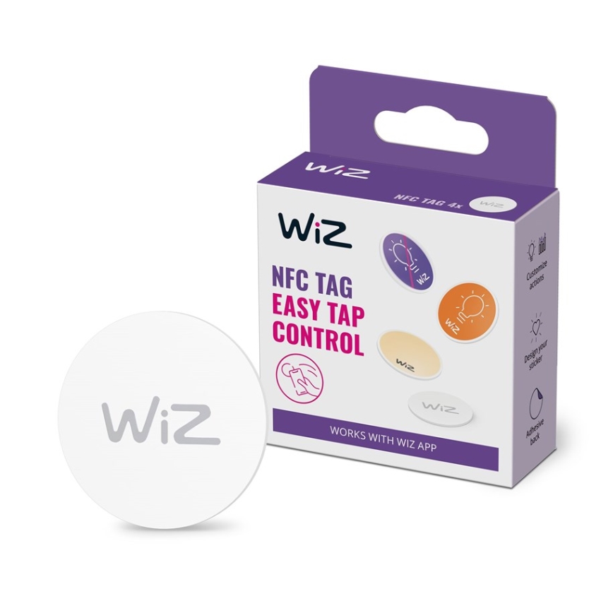 WiZ - NFC Self-adhesive tag to control lighting 4 pcs