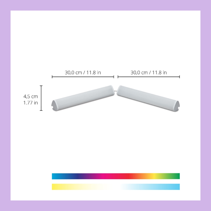 WiZ - SET 2x LED RGBW Dimmable lamp BAR LED/5,5W/230V 2200-6500K Wi-Fi