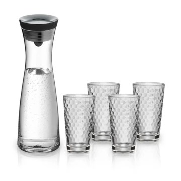 WMF - Basic Water Carafe 1 l + 4 Glasses