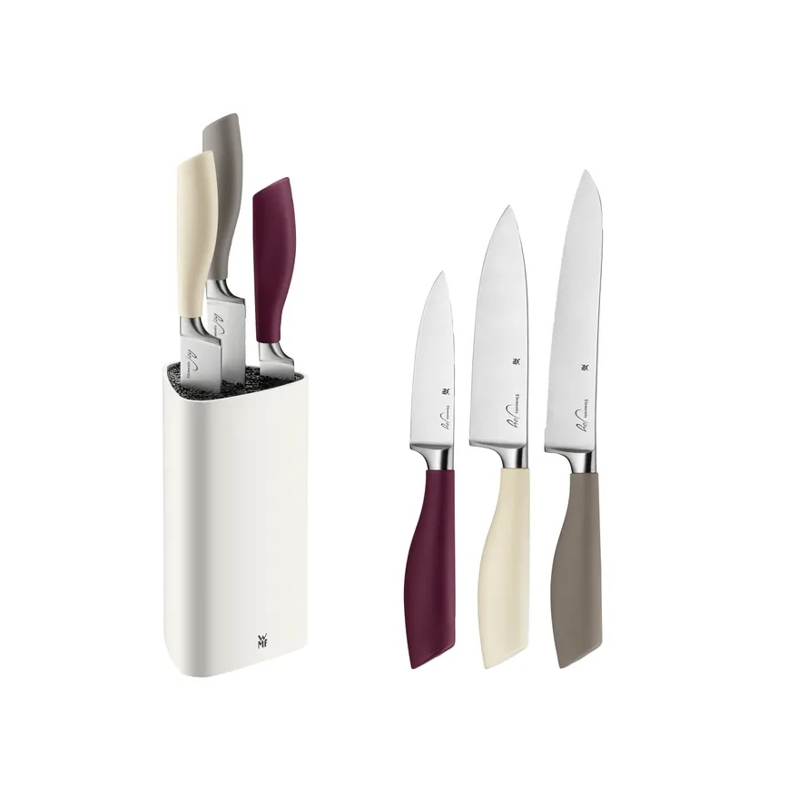 WMF - ELEMENTS 4-piece kitchen knife set with knife block