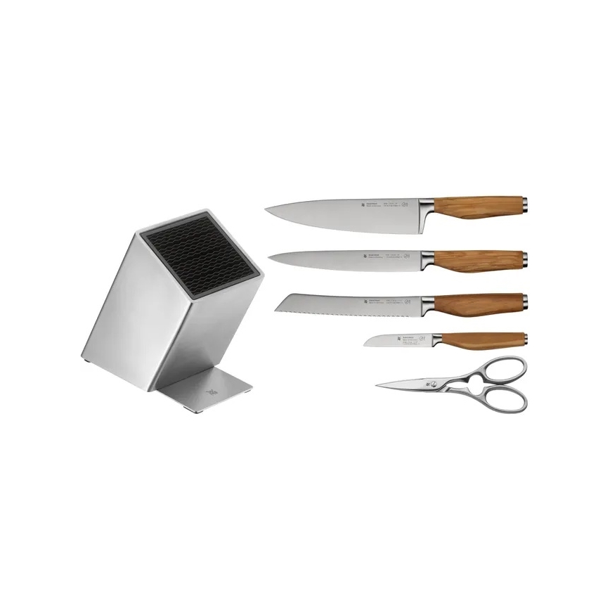 WMF - GRAND WOOD 6-piece kitchen knife set with knife block