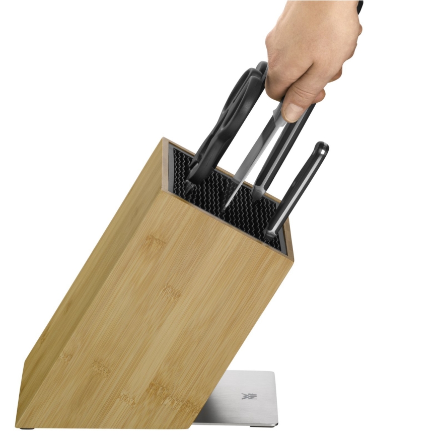 WMF - Knife stand bamboo/stainless steel