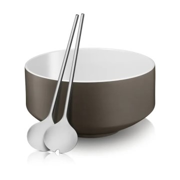 WMF - MOTO Salad Bowl with Serving Utensils, Grey