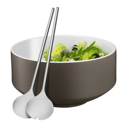 WMF - MOTO Salad Bowl with Serving Utensils, Grey