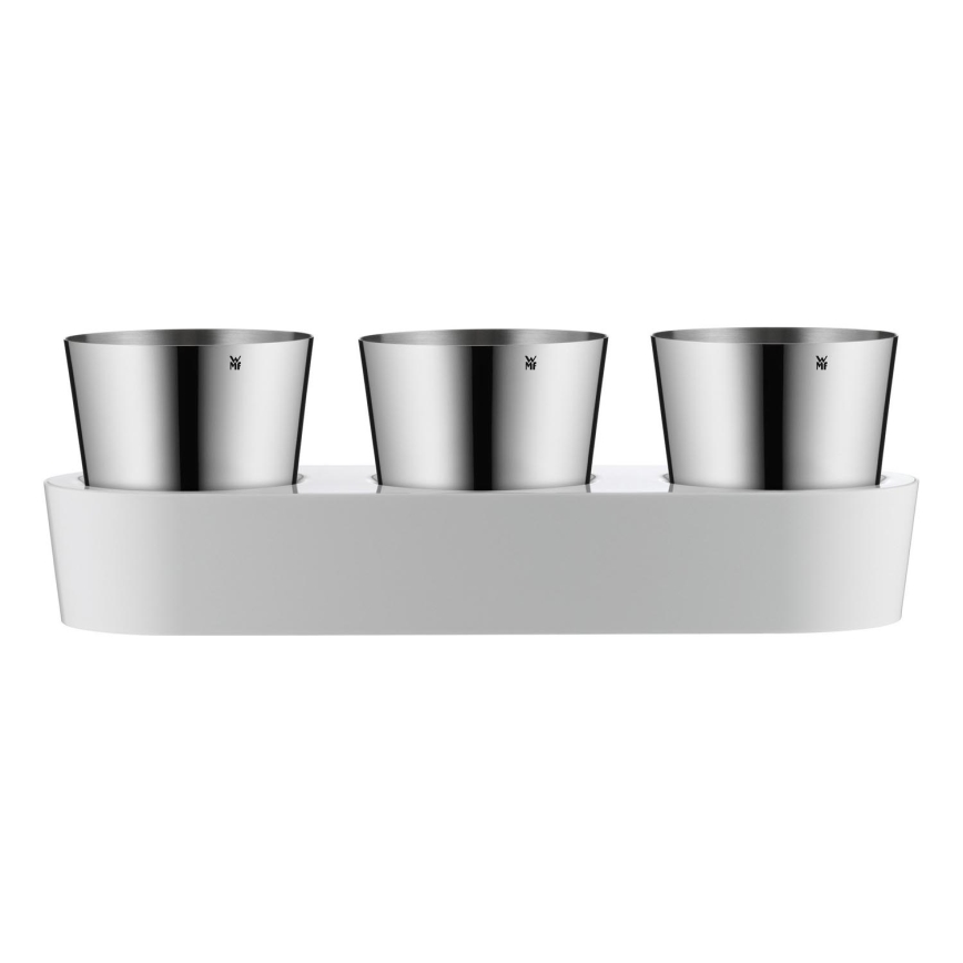 WMF - Self-watering herb pot 3pcs GOURMET white/stainless steel