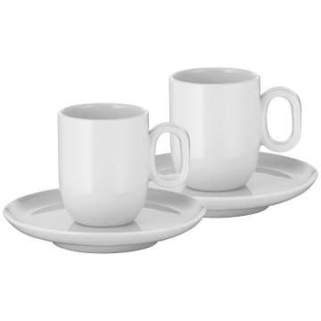 WMF - SET 2x Espresso cup with saucer BARISTA white