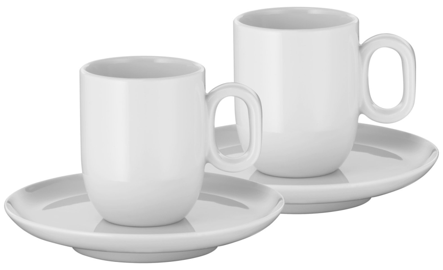 WMF - SET 2x Espresso cup with saucer BARISTA white
