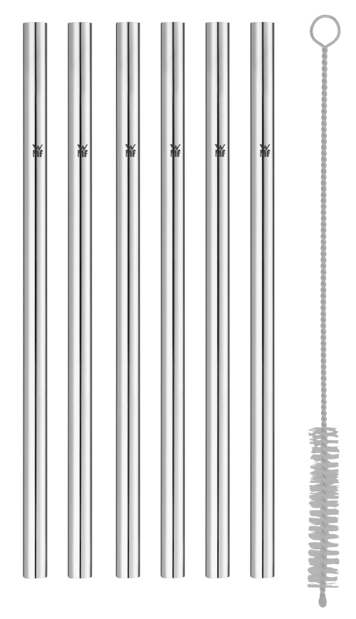WMF - SET 6x Stainless steel straws BARIC + cleaning brush