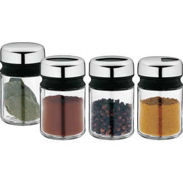 WMF - Set of spice jars 4pcs DEPOT 9,5 cm stainless steel