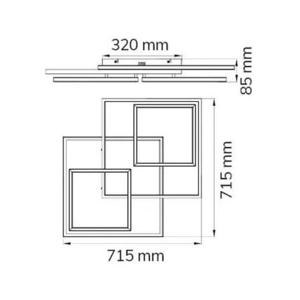 Wofi 10644 - LED Dimmable surface-mounted chandelier VISO LED/62W/230V